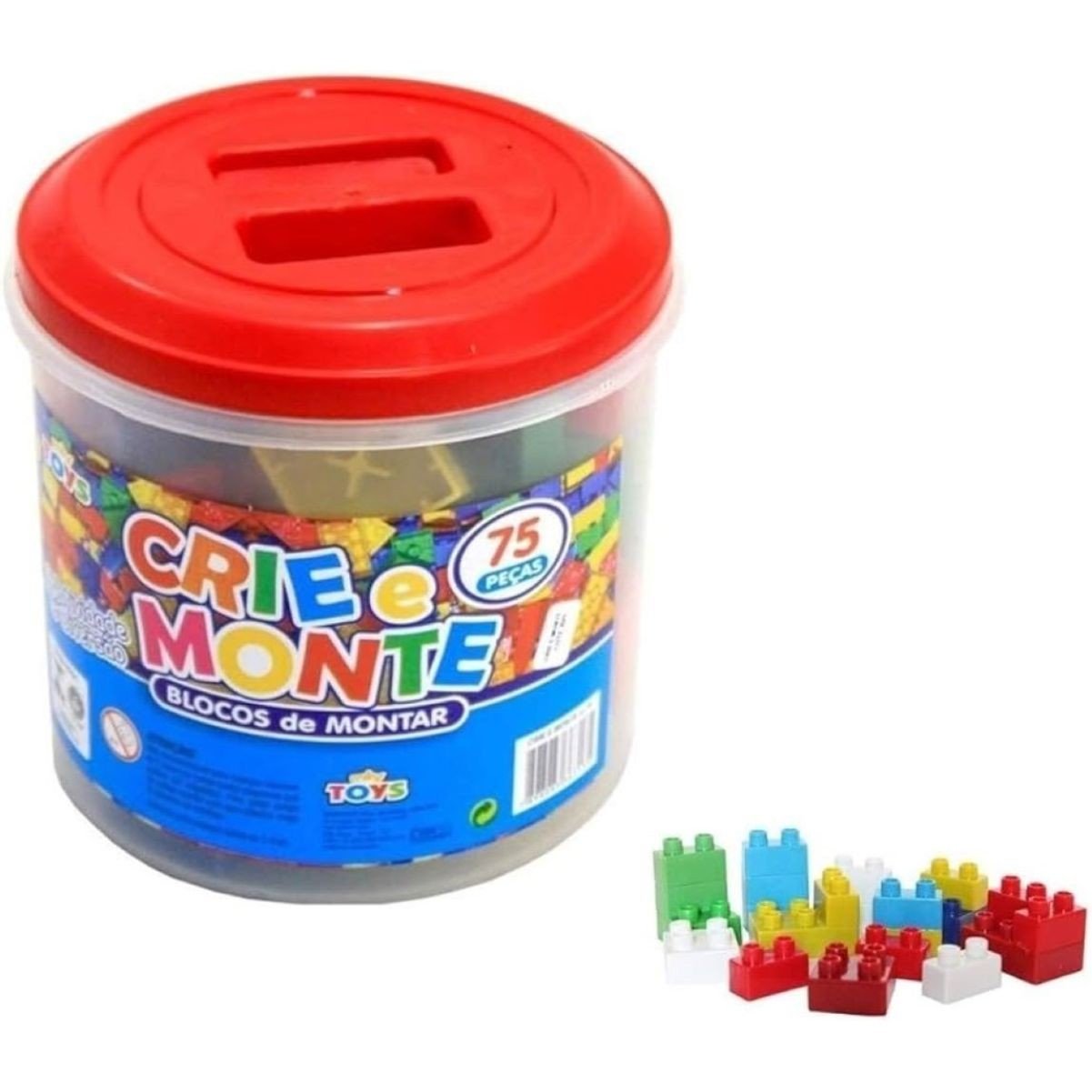 Bloco Crie E Monte 75 Pcs Ref 0313 Mini Toys - Welban