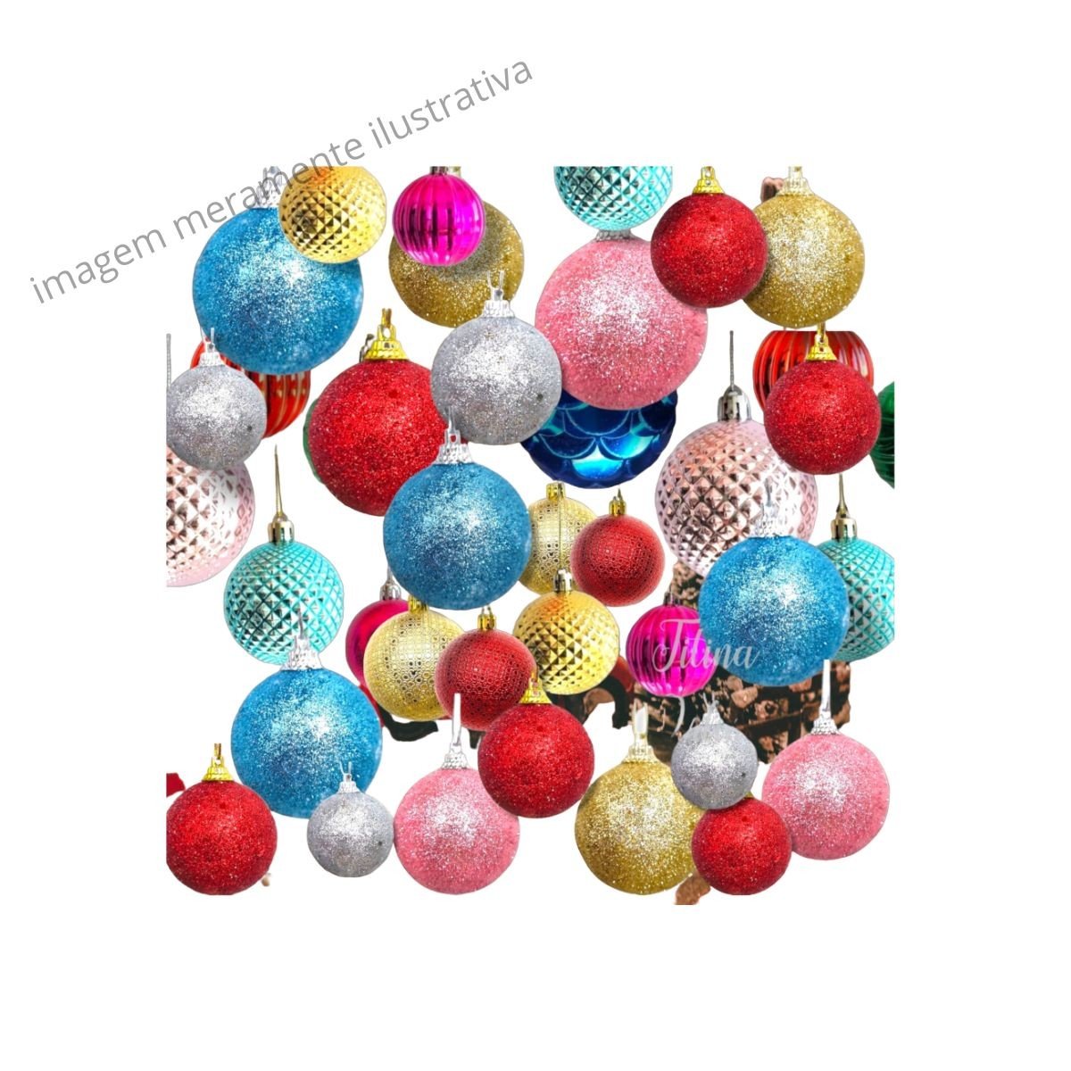 Bola Decorada Natal Colorida 8 cm Ref. JM08354C –Unidade