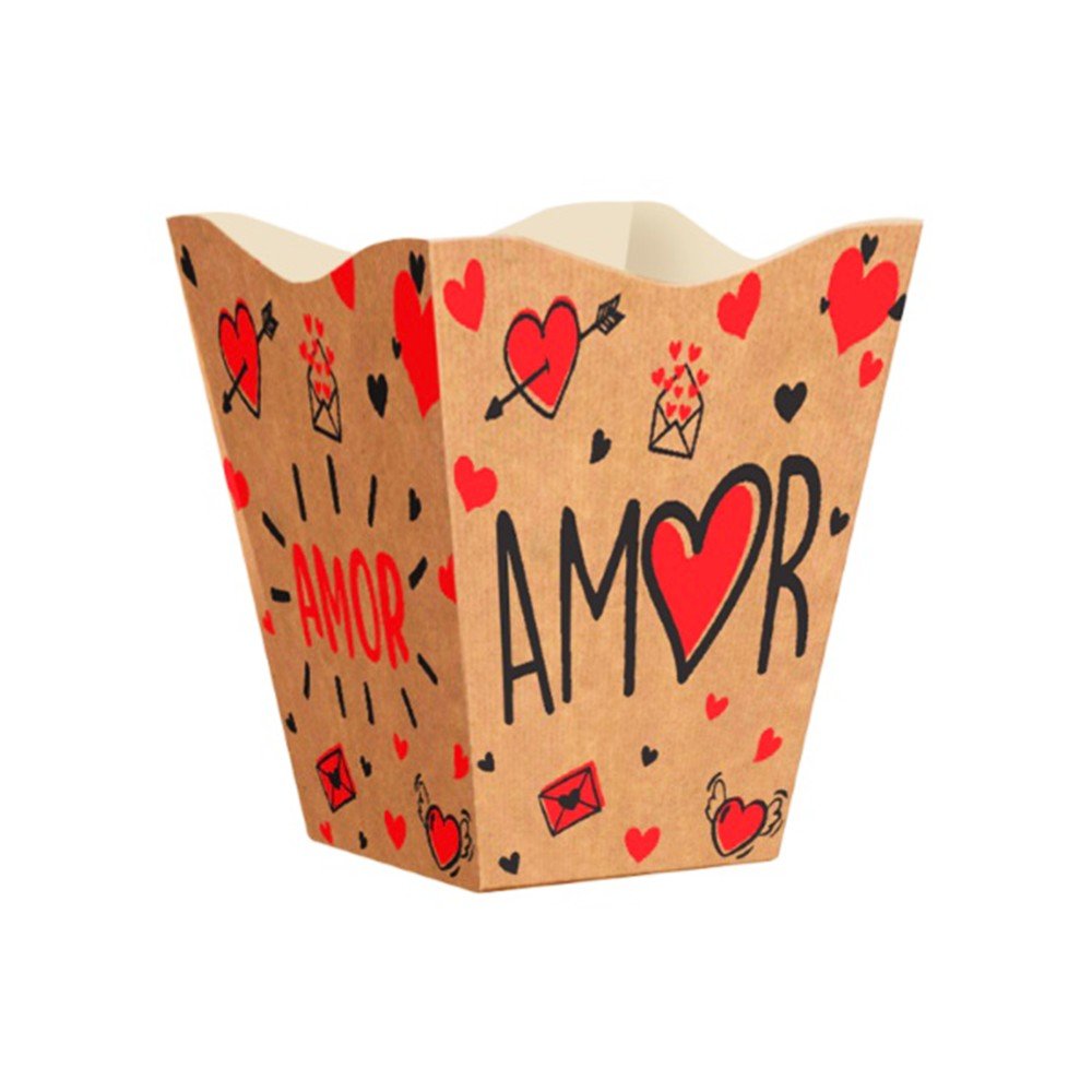 Cachepo Vintage Papel História De Amor Natural Albano