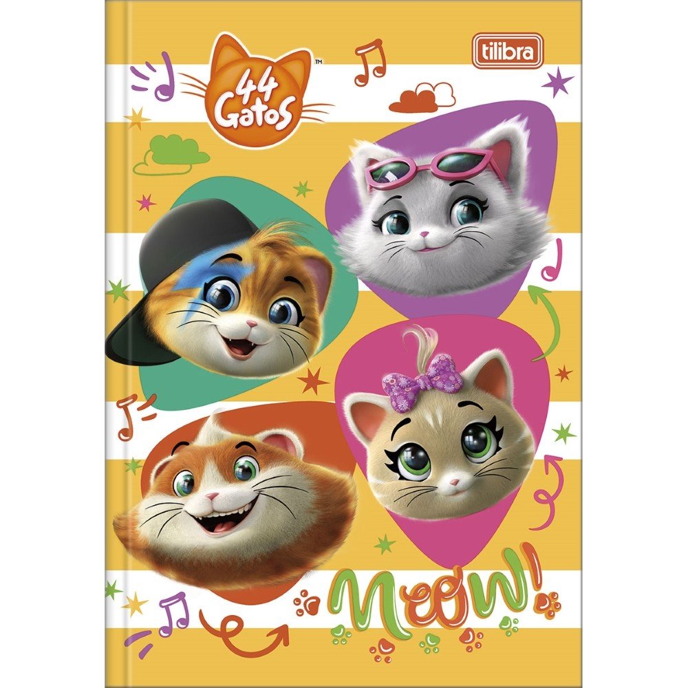 Caderno de Desenho CD 80fls Amarelo 44 Gatos Tilibra - Welban