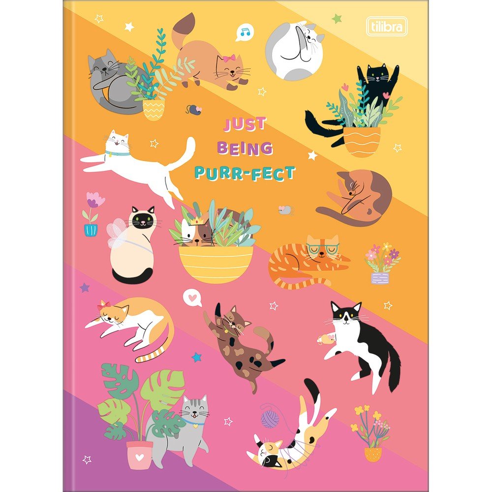 Caderno Brochura Universitário Capa Dura 80 Fls Colorido Gatos Purrfect Hug Me Tilibra Caderno Brochura Universitário Capa Dura 80 Fls Colorido Gatos Purrfect Hug Me Tilibra
