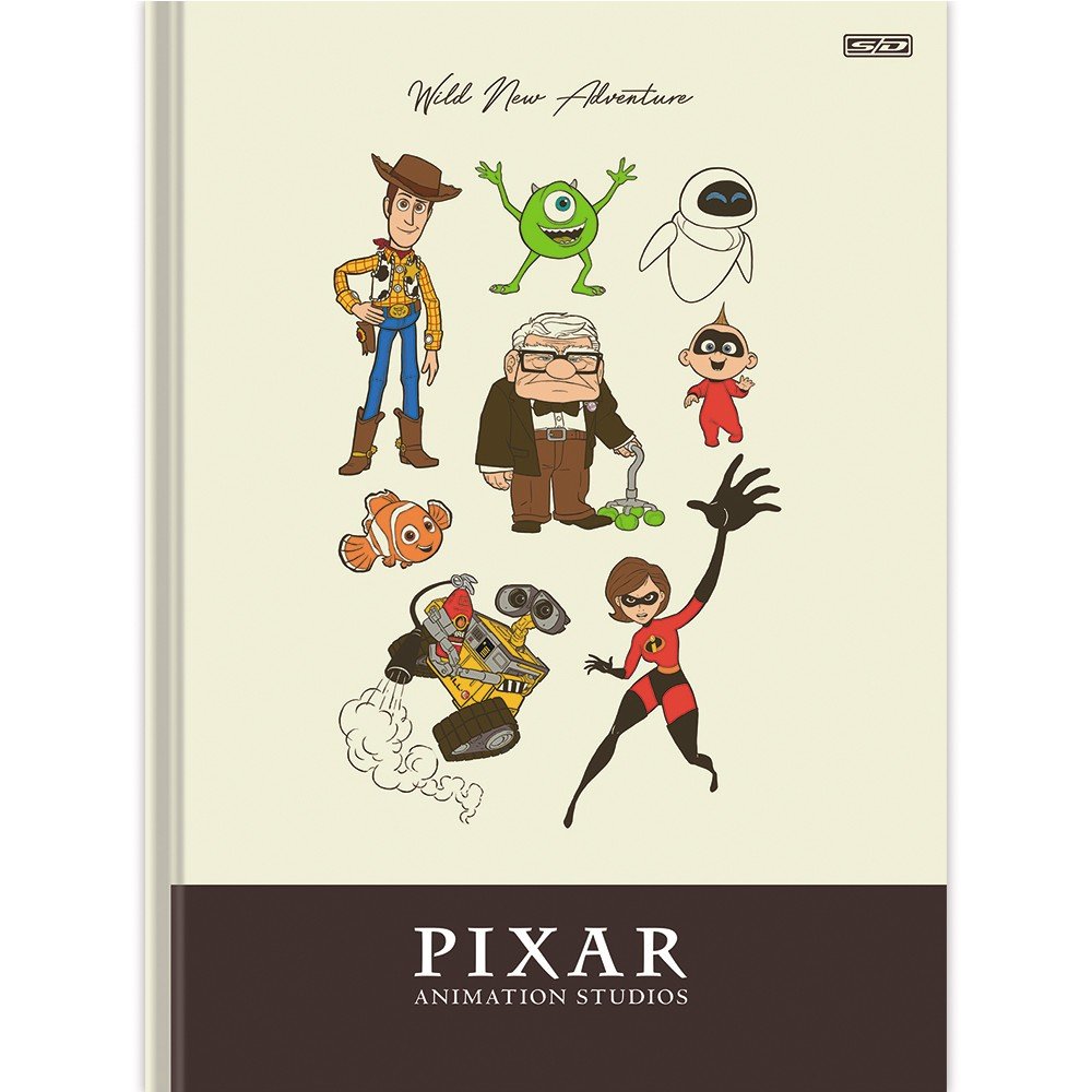 Caderno Brochura Univ CD 80fls Bege Pixar São Domingos - Welban