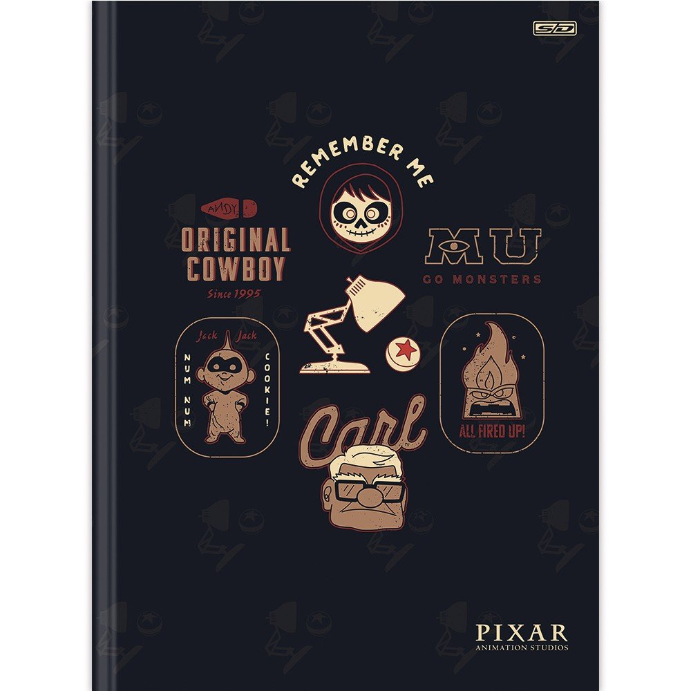 Caderno Brochura Univ CD 80fls Bege Pixar São Domingos - Welban