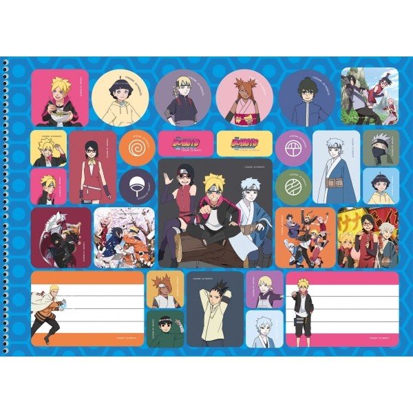 Caderno de Desenho Naruto Shippuden Animes 60 Folhas Capa Dura Espiral com  Adesivos Escolar São Domingos em Promoção na Americanas