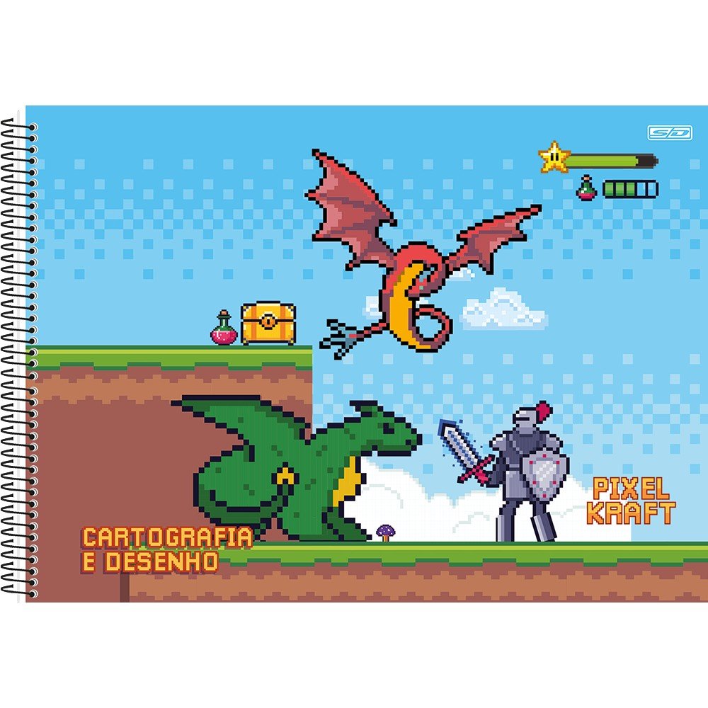 Caderno de Desenho A4 no Tema Pokémon