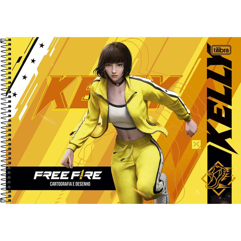 Caderno de Desenho Espiral Capa Dura 80 Fls Amarelo Free Fire Tilibra -  Welban