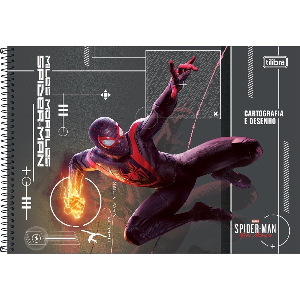 Caderno Espiral Cartografia e Desenho Capa Dura 80 Fls Spider-Man Game  Tilibra na Papelaria Art Nova