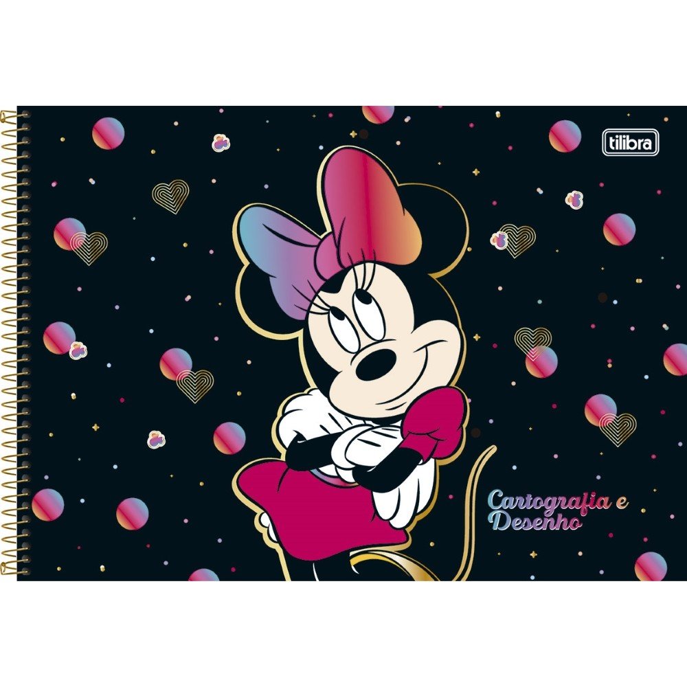 Caderno de Desenho Espiral Capa Dura 80fls Preto Minnie Mouse Tilibra -  Welban