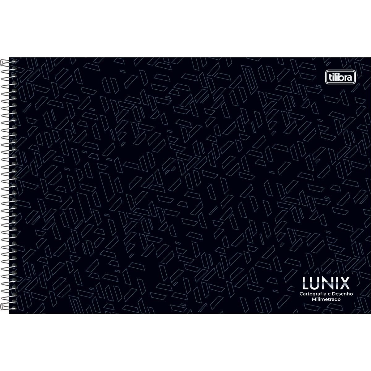 Caderno de Desenho Espiral Capa Dura Com Margem 60 Folhas Preto Lunix ...