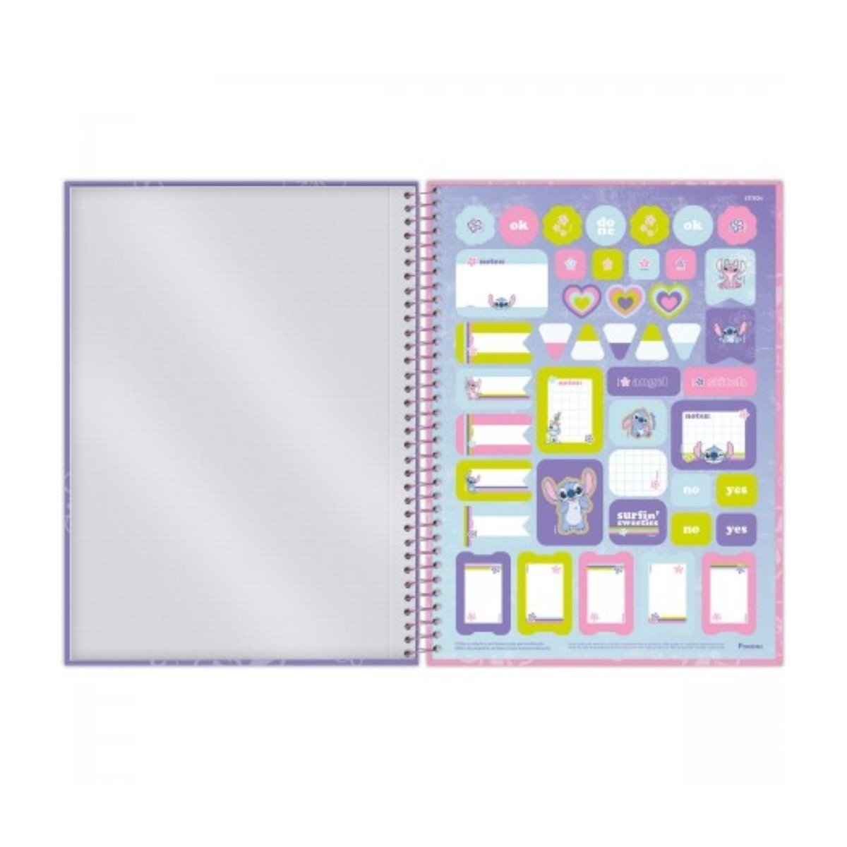 Caderno Espiral Capa Dura 80 Fls Colorido Love is Magic Stitch Foroni