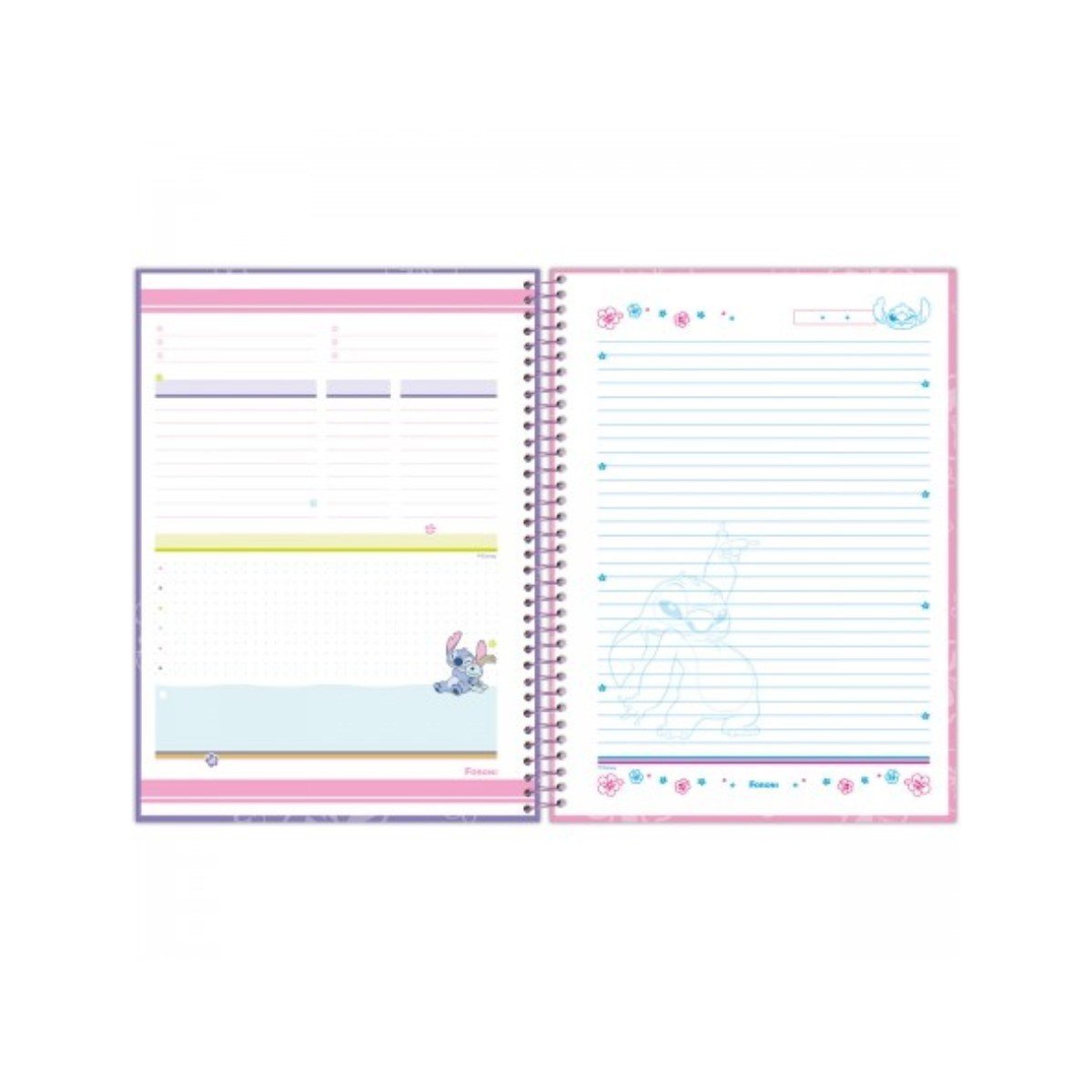 Caderno Espiral Capa Dura 80 Fls Colorido Love is Magic Stitch Foroni