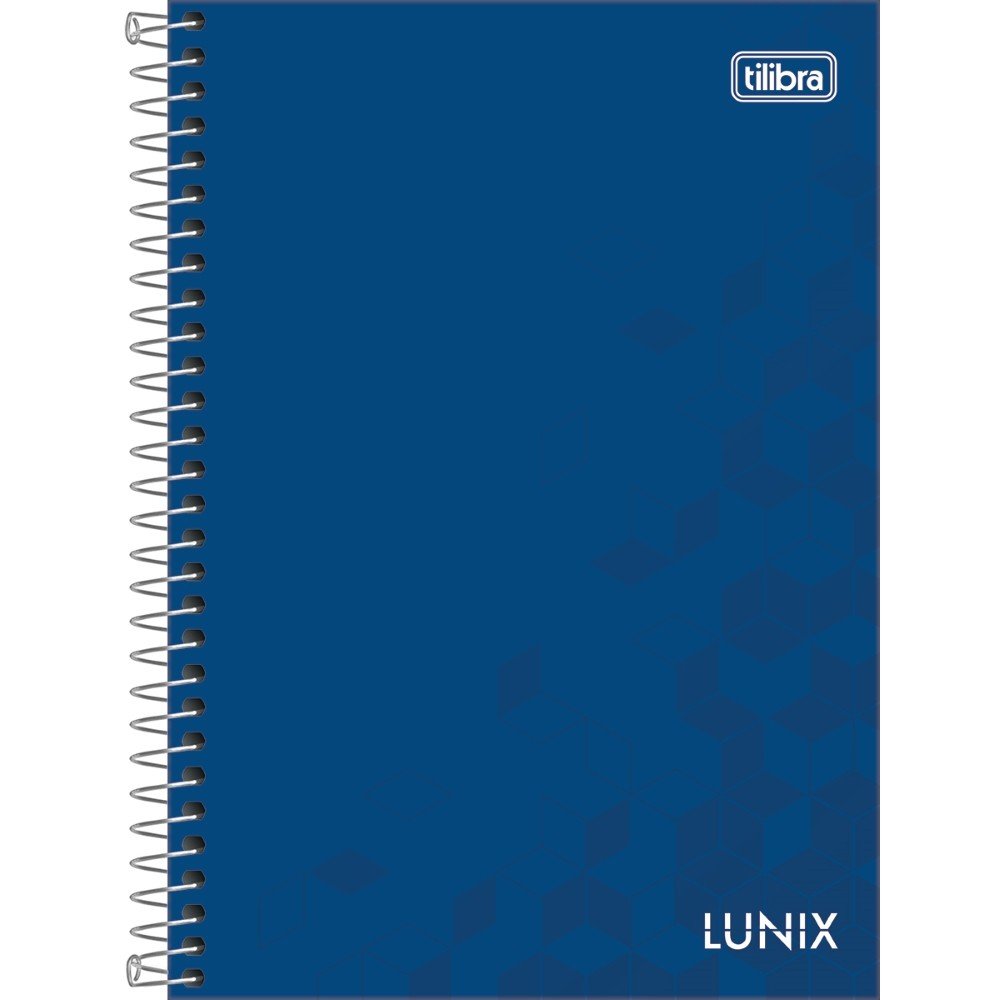 Caderno Espiral Colegial Capa Dura 160 Folhas Azul Lunix Tilibra Welban 2124