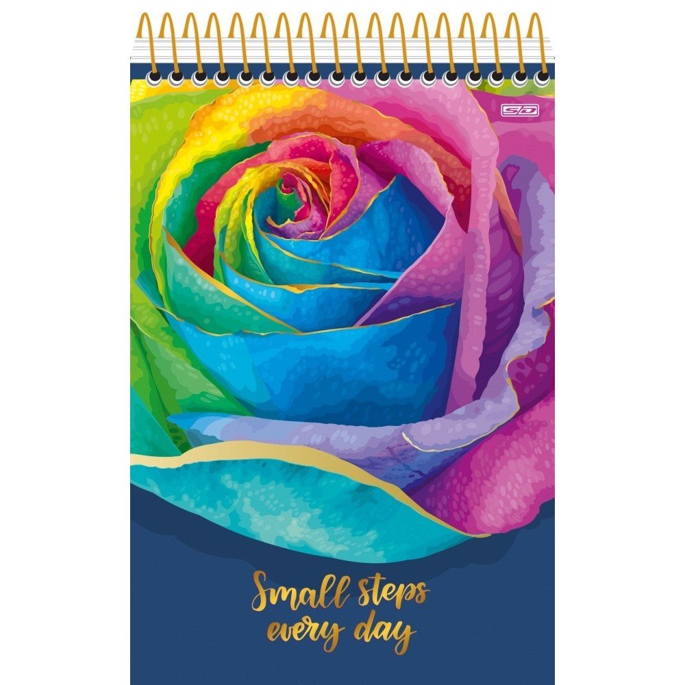 Caderno Espiral Superior Universitário Capa Dura 80Fls Colorido Small Steps Mulher São Domingos