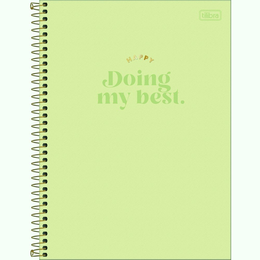 Caderno Espiral Univ CD 160fls Verde Doing My Best Happy Tilibra Caderno Espiral Univ CD 160fls Verde Doing My Best Happy Tilibra