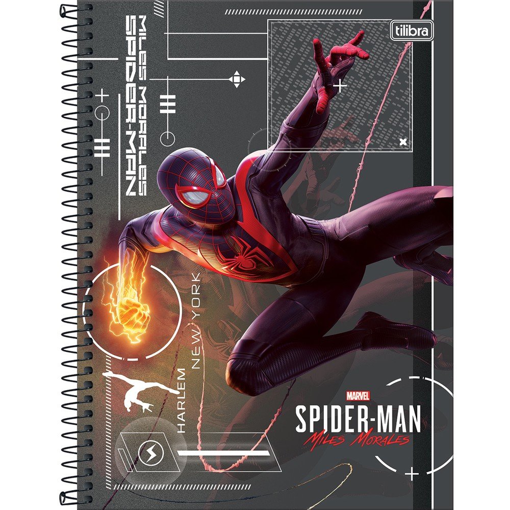 Caderno Esp Univ CD 160Fls Colori Miles Morales Tilibra