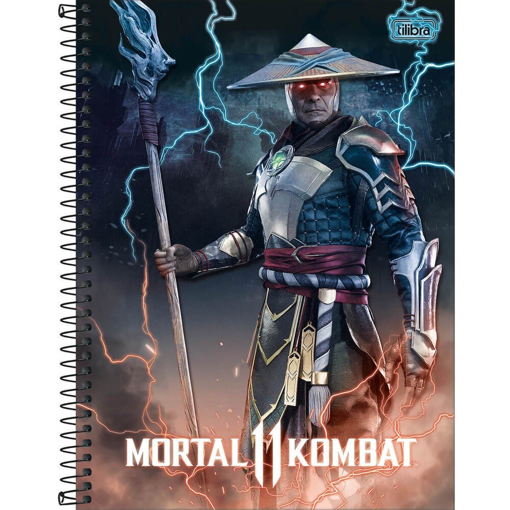 Caderno Espiral Univ CD 160fls Raiden Mortal Kombat Tilibra - Welban