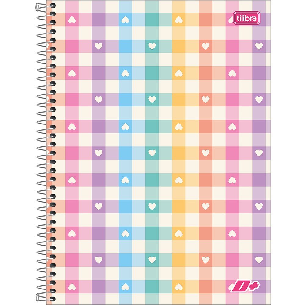 Caderno Universitário 10M Be Kind Xadrez Colorido