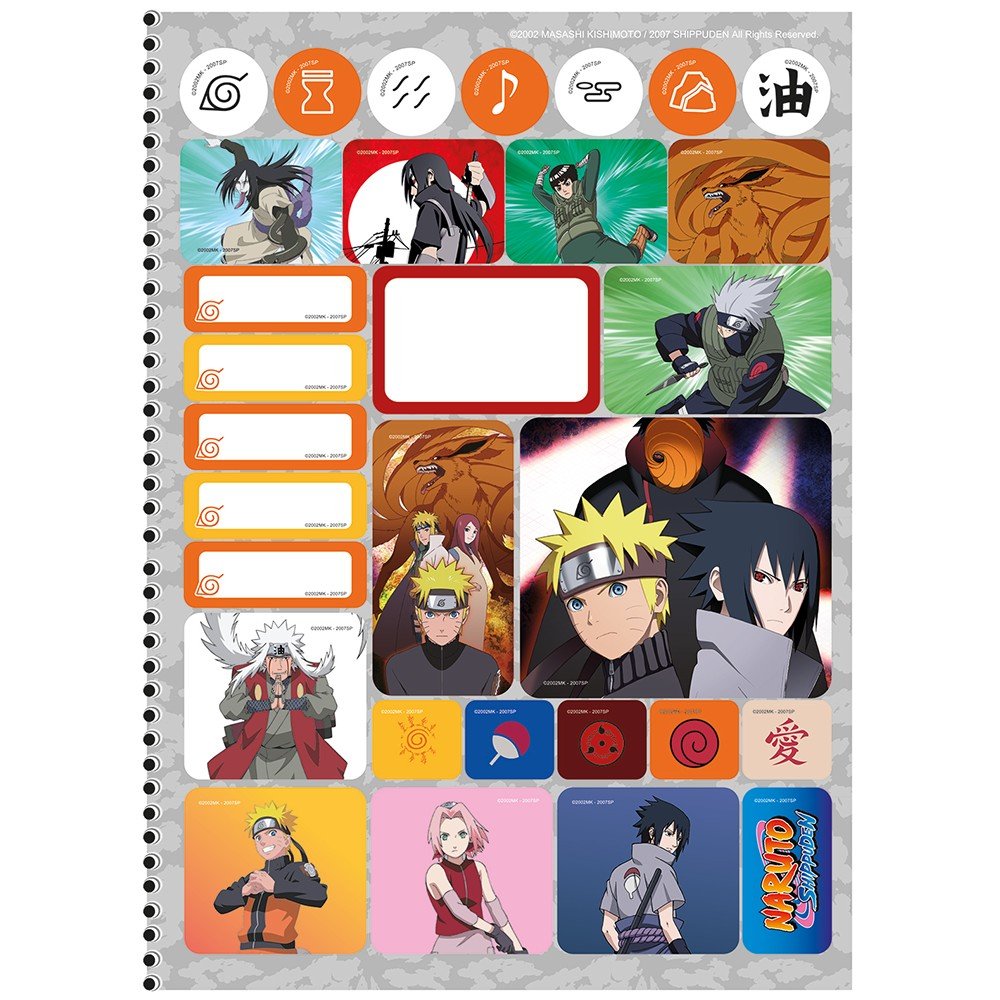 Caderno de Desenho Cartográfia Espiral Anime Naruto 1 Matéria 60 Folhas São  Domingos