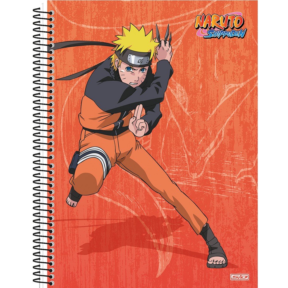 Caderno de Desenho Espiral Capa Dura 60 Folhas Naruto Shippuden