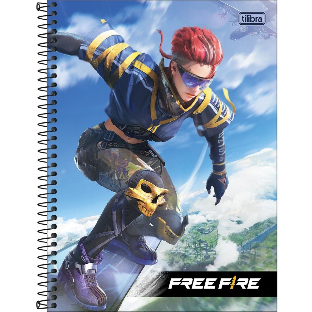 Caderno espiral Free Fire 80 folhas - Tilibra - Dokassa Distribuidora