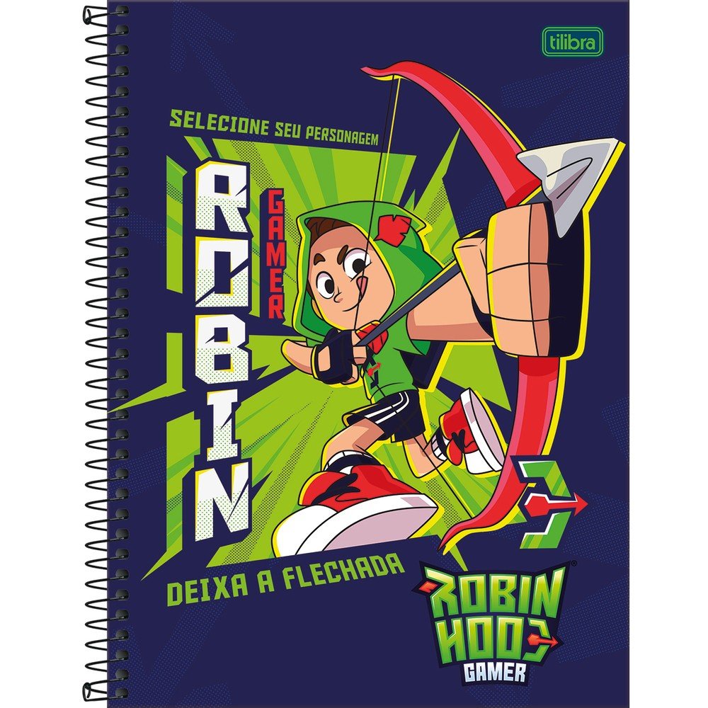 Caderno Espiral Capa Dura Universitário 1 Matéria Robin Hood Gamer