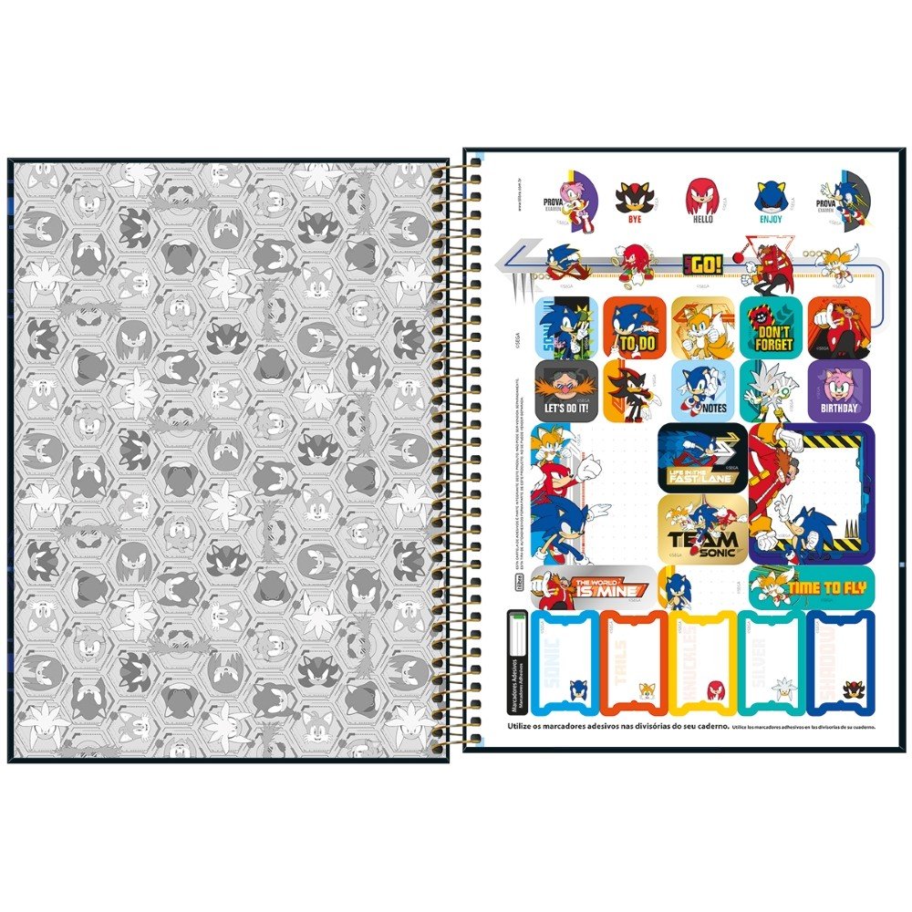 Caderno Espiral Univ CD 80fls Cinza Pixar São Domingos - Welban