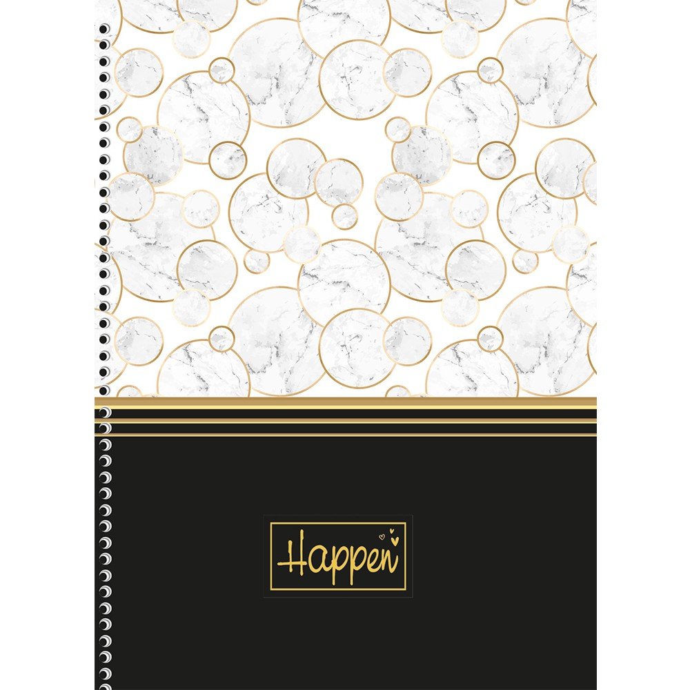Caderno Universitário Capa Dura 80 Fls Colorido Formas Happen São Domingos