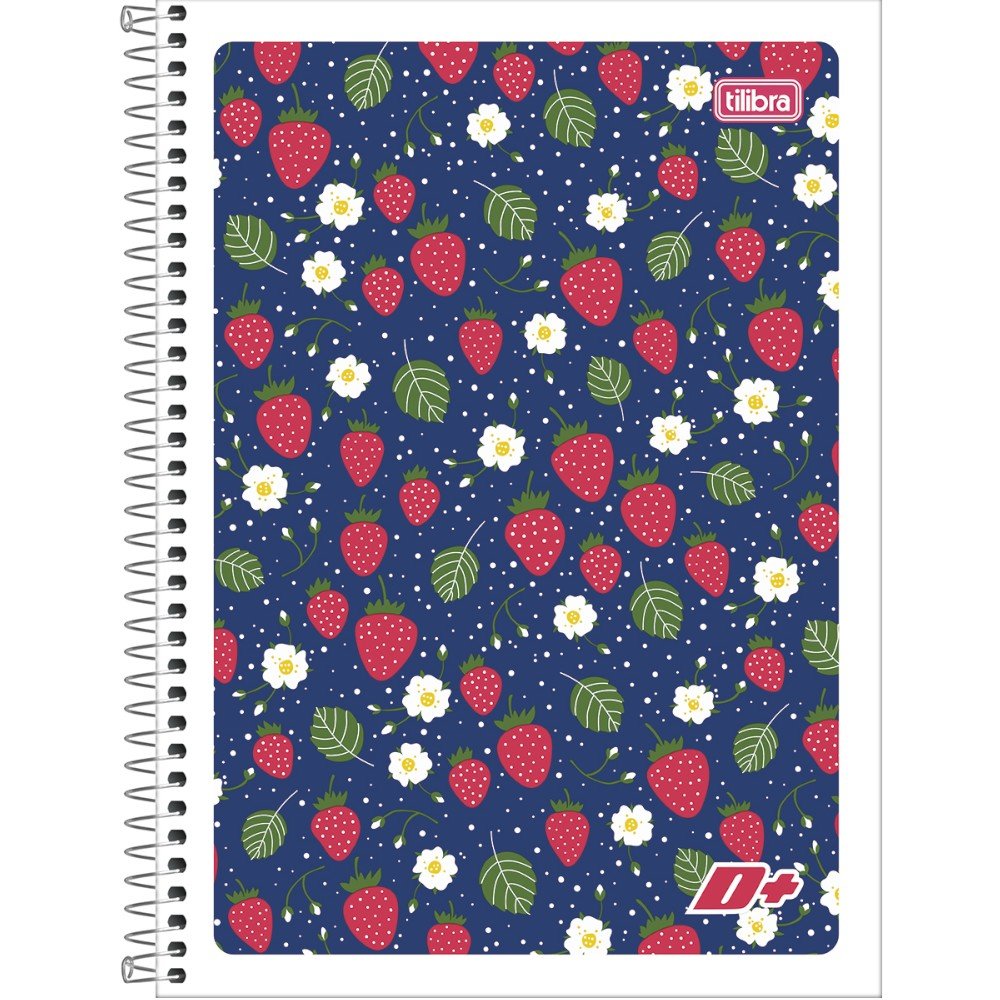 Caderno Espiral Univ 96fls Azul E Morangos D Tilibra Welban 4574