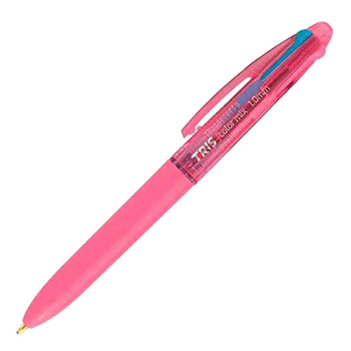 Caneta Esferográfica 1.0mm 4 Cores Rosa Color Mix Tris