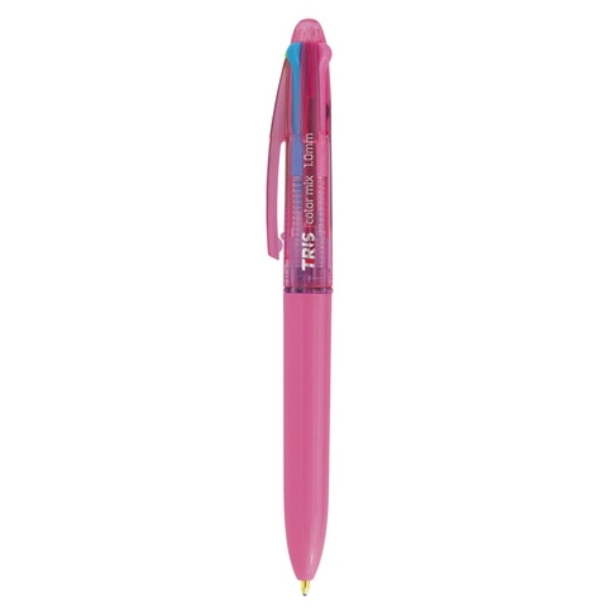 Caneta Esferográfica 1.0mm 4 Cores Rosa Color Mix Tris