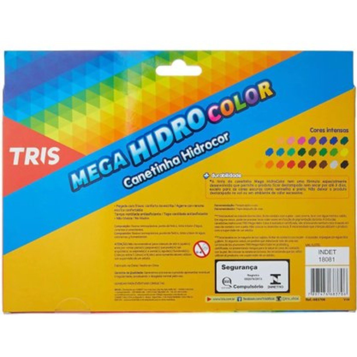 Caneta Hidrocor 24 Cores Mega Hidro Color Tris