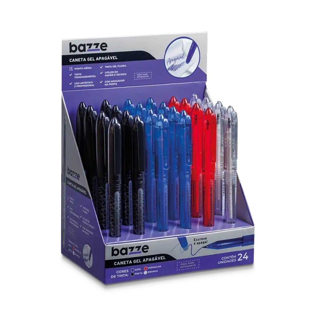 Caneta Tris Gel Apagável Cores Sortida 1.0 mm Bazze