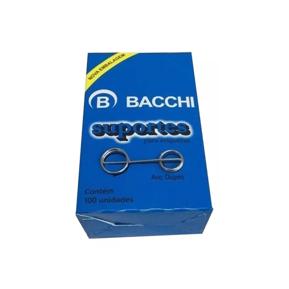 Clips Suporte Para Etiquetas Aro Duplo 100 unidades Bacchi