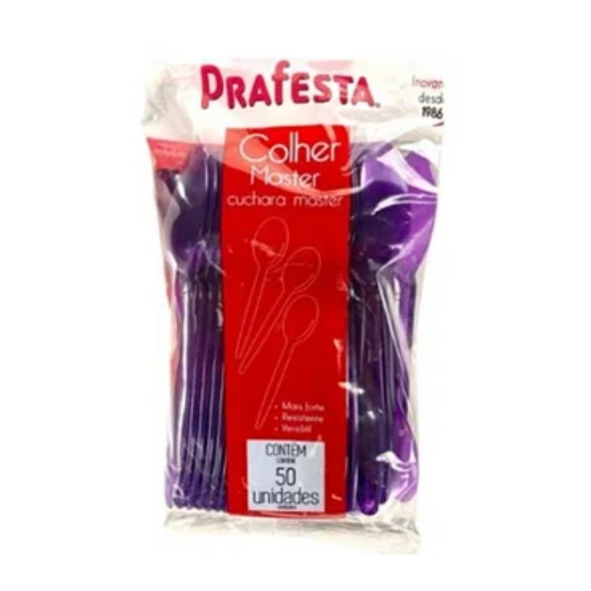 Colher para Refeição Master Roxo C/50un PraFesta Colher para Refeição Master Roxo C/50un PraFesta