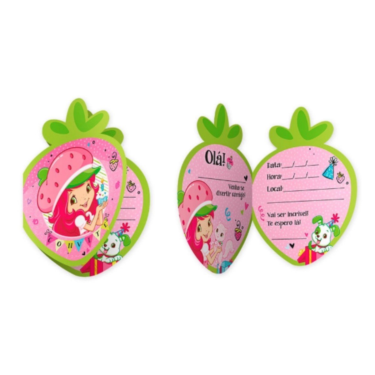 Convite Aniversário Moranguinho Celebration Festacolor