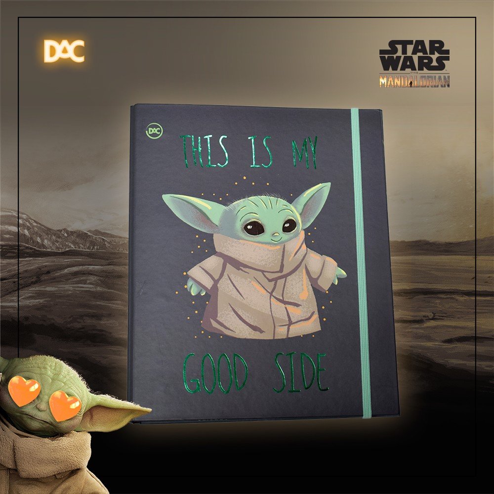 Fichário Argolado Universitário Star Wars Baby Yoda DAC - Welban