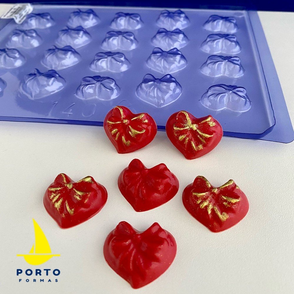 Forma Acetato Mini Coração Com Laço Cód.140 Porto Formas