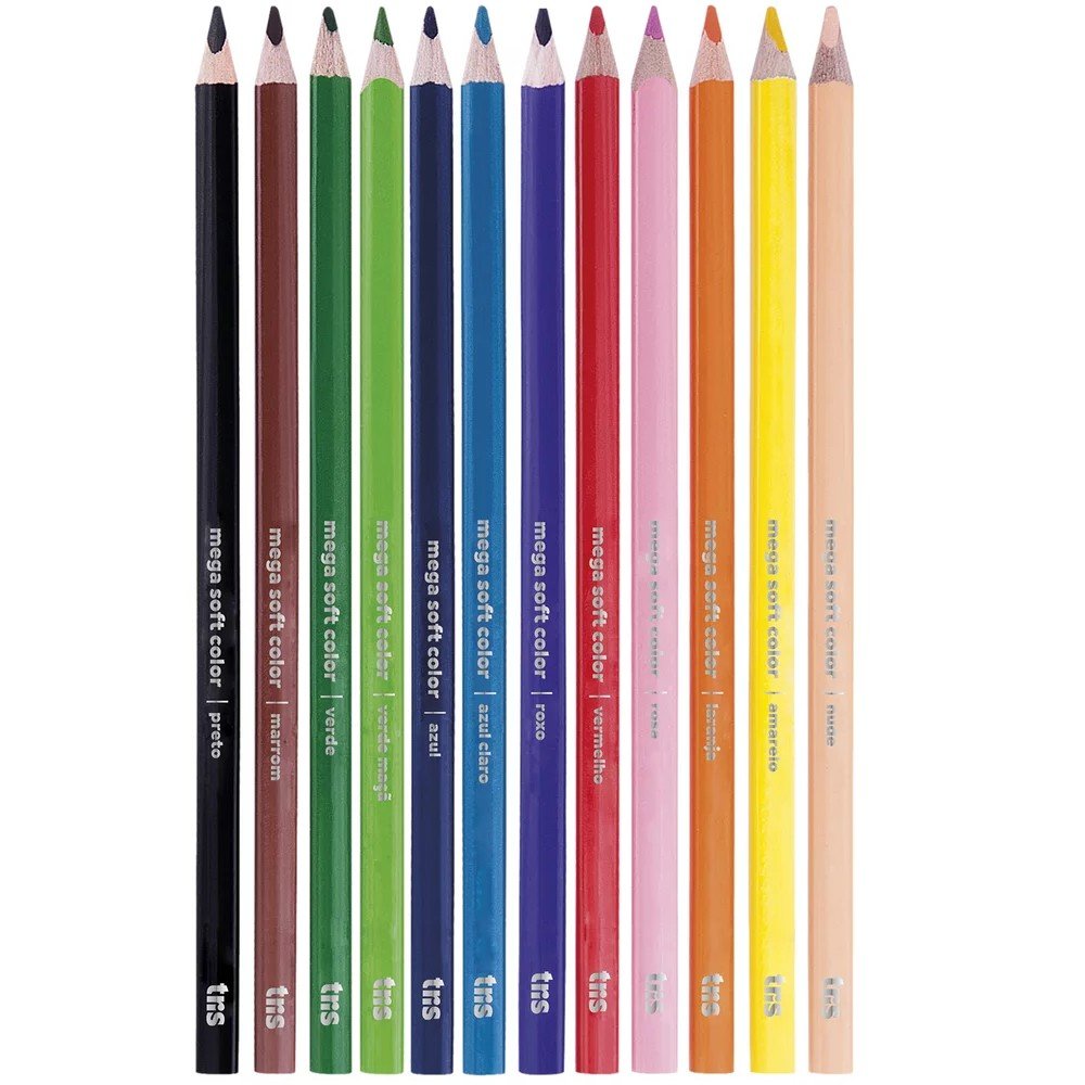 Lápis de Cor 12 Cores Mega Soft Color Tris