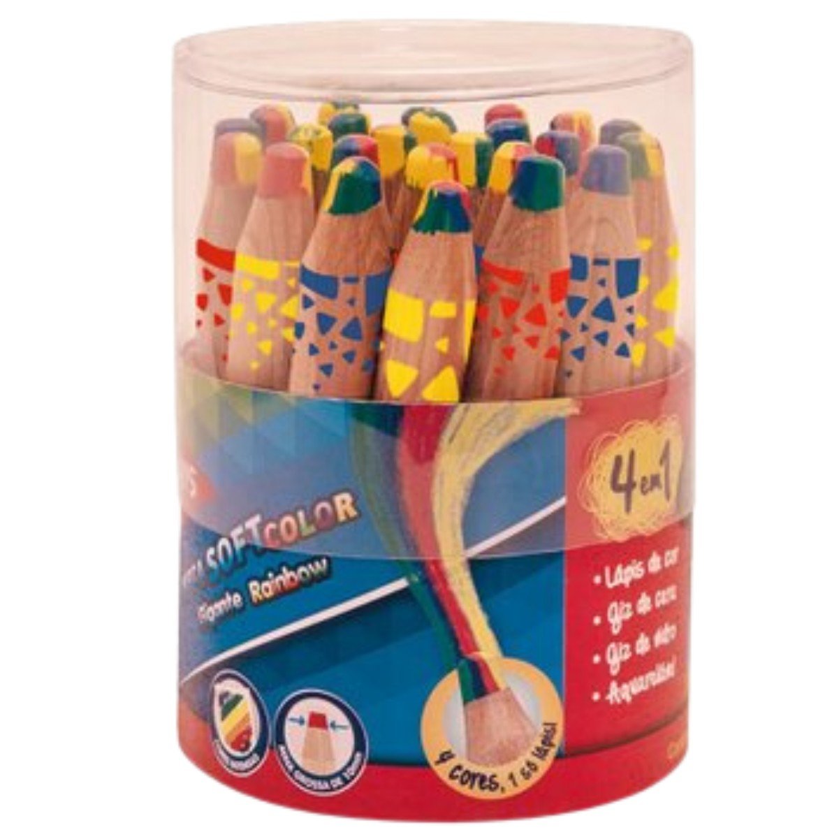 Lápis de Cor Multicolor Jumbo Unidade Rainbow Tris