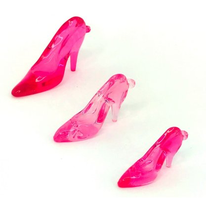 Acrílico Sapato Médio Rosa com 6 Unidades Florbras