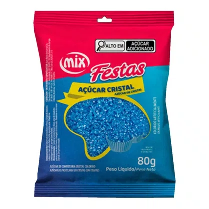 Açúcar Colorido Azul Mix 80?g