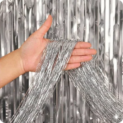 Adereço P/ Balão Cortina Reflex Slim Prata 25x50cm