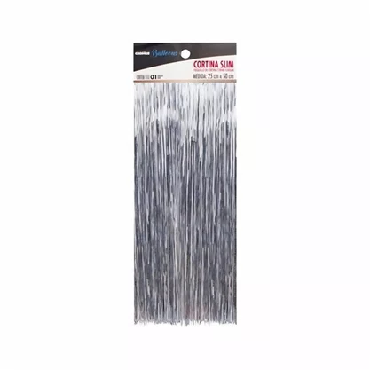 Adereço P/ Balão Cortina Reflex Slim Prata 25x50cm