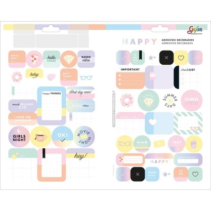 Adesivo Decorado Happy 1 Cartela Tilibra