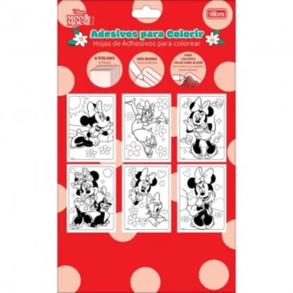 Adesivos P/ Colorir Minnie 6 Fls Tilibra