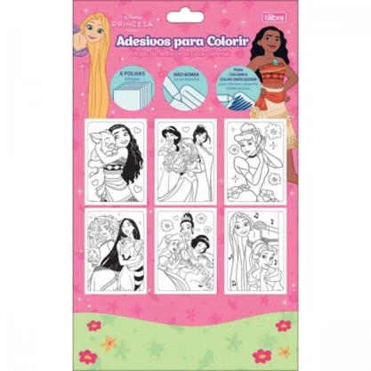 Adesivos P/ Colorir Princesas 6 Fls Tilibra