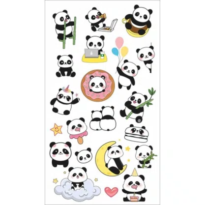 Adesivos Panda 06 Folhas Lovely Friend Tilibra
