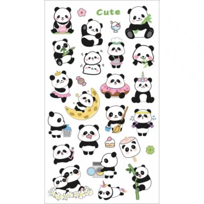 Adesivos Panda 06 Folhas Lovely Friend Tilibra