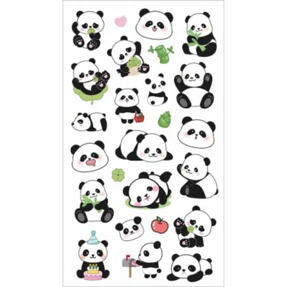 Adesivos Panda 06 Folhas Lovely Friend Tilibra