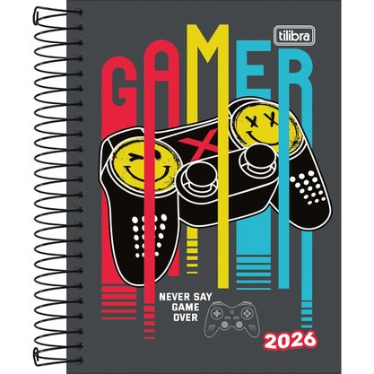Agenda 2026 Diária Espiral Cinza Gamer Spice Tilibra